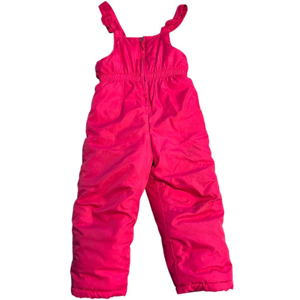 Pink Platinum Snowsuit Bib Snow Overall Sz 4 Kids Girls Winter Hot Pink EUC‎